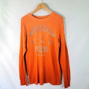 Bee Easy "Rodeo Houston" Orange Ombre Crewneck Long Sleeve Knit Sweatshirt XL